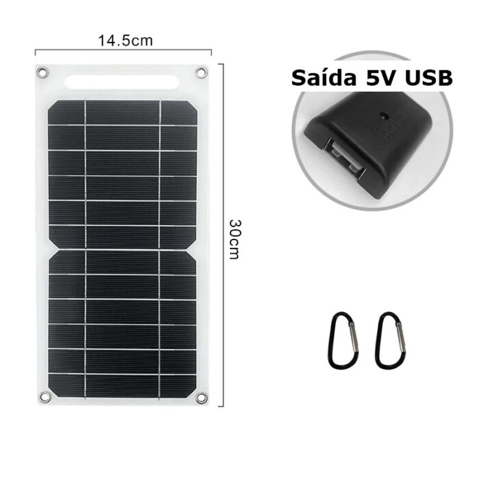 Alternative view of Painel solar 5W com cabo USB